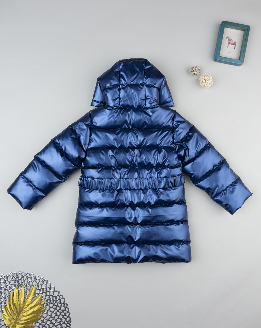 Cappotto svasato bambina blu