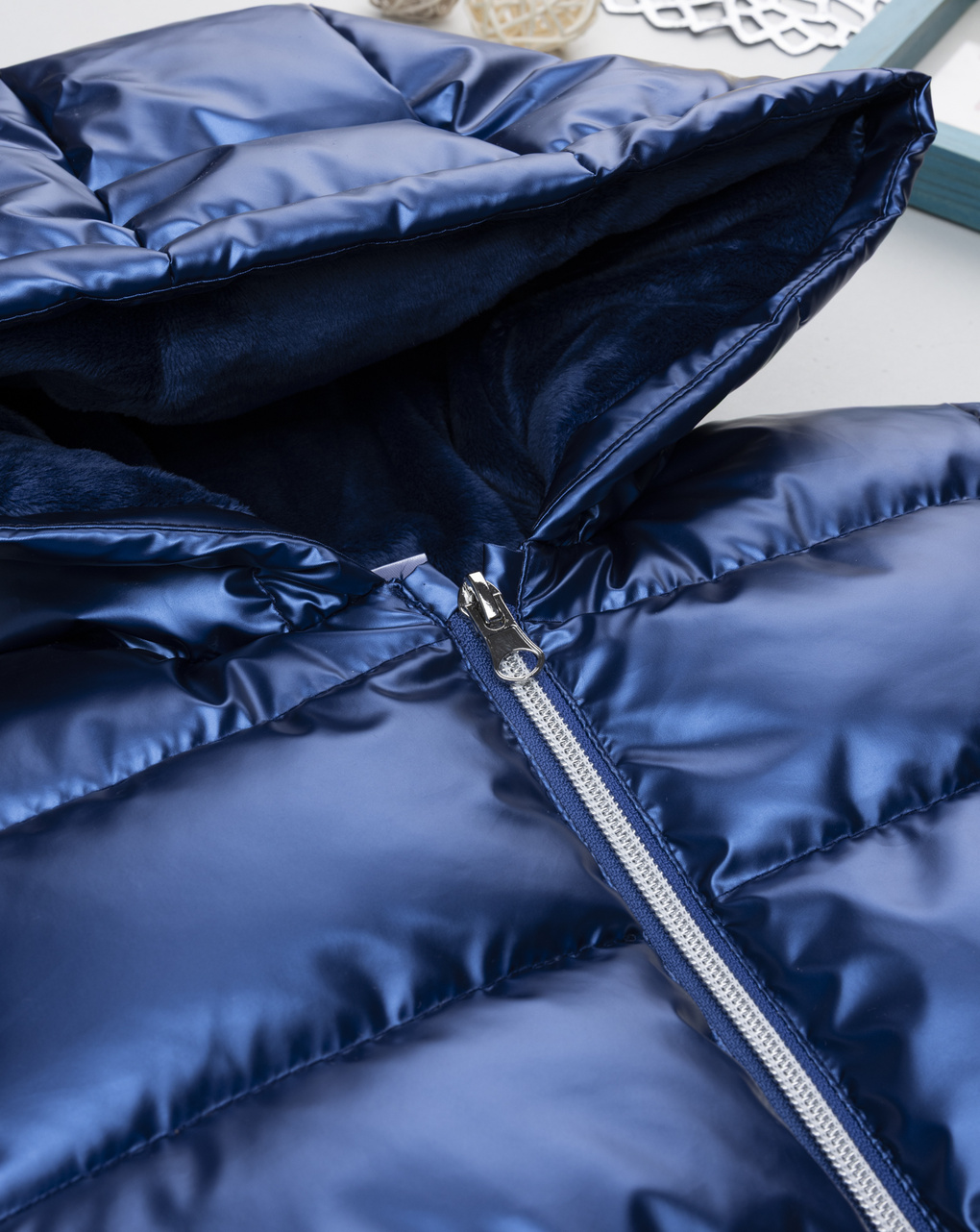 Cappotto svasato bambina blu