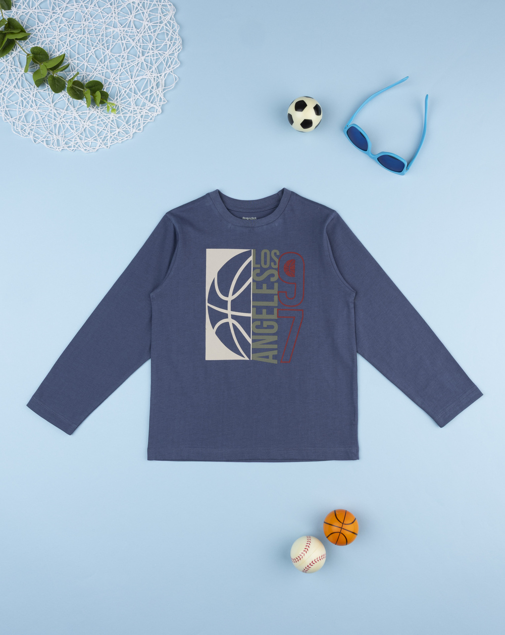 T-shirt bimbo blu stampata