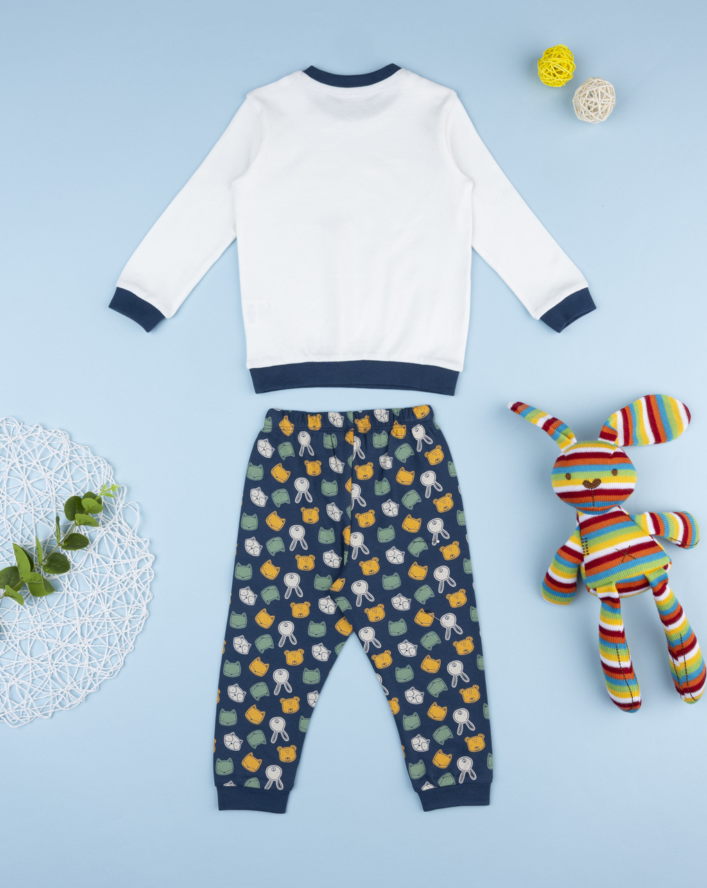 Pigiama bimbo bianco/blu