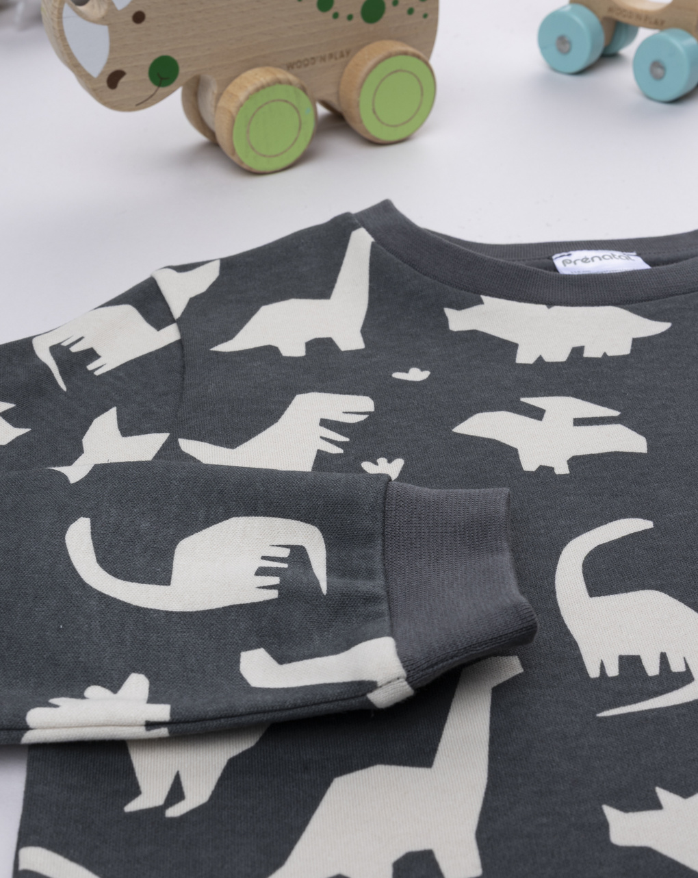 Pigiama bimbo grigio scuro dino