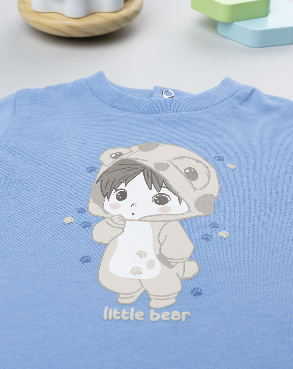 T-shirt bimbo azzurra "little bear"
