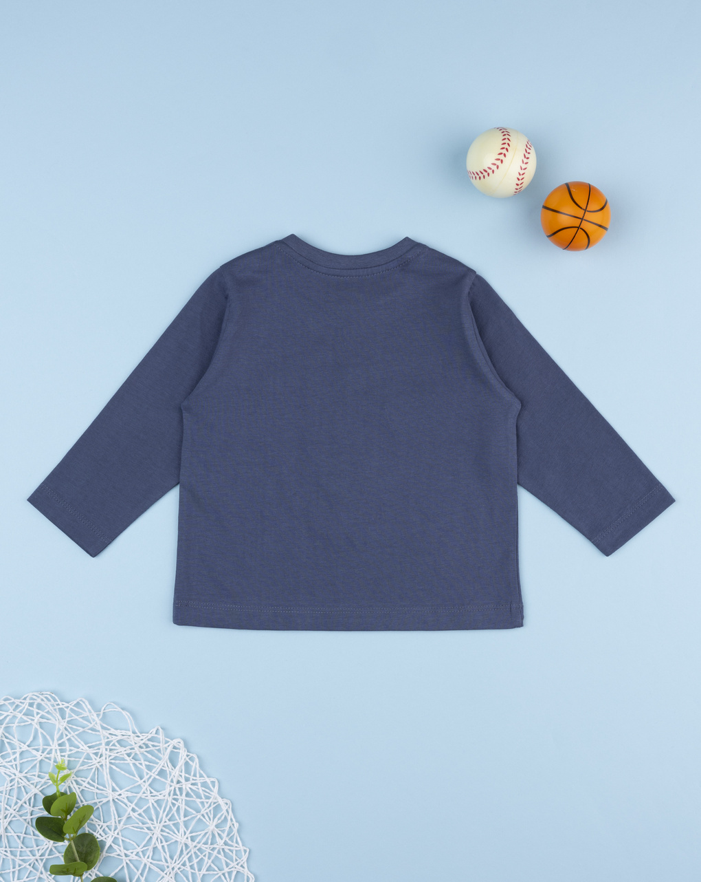 T-shirt bimbo blu stampa "run fast"