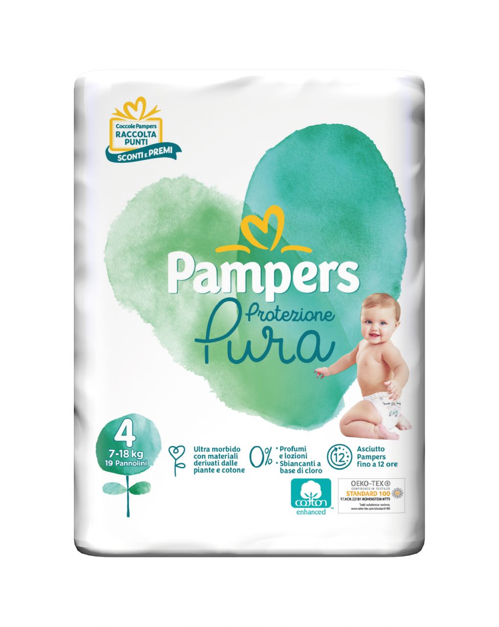 Pampers protezione pura maxi (7-18kg) - 19pz