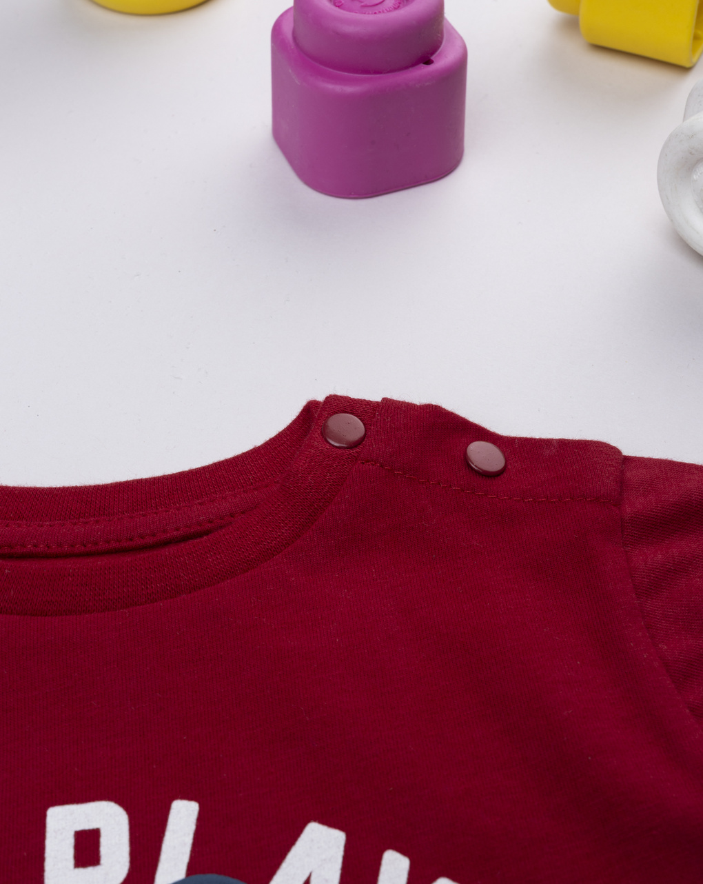 T-shirt bimbo bordeaux stampa "good player"