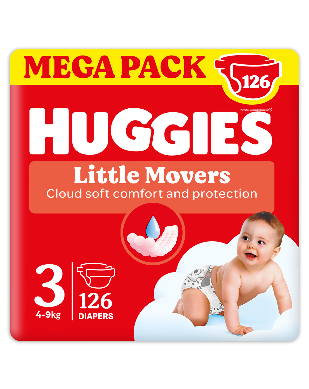 Pannolini little movers tg3 - 126 pezzi - huggies