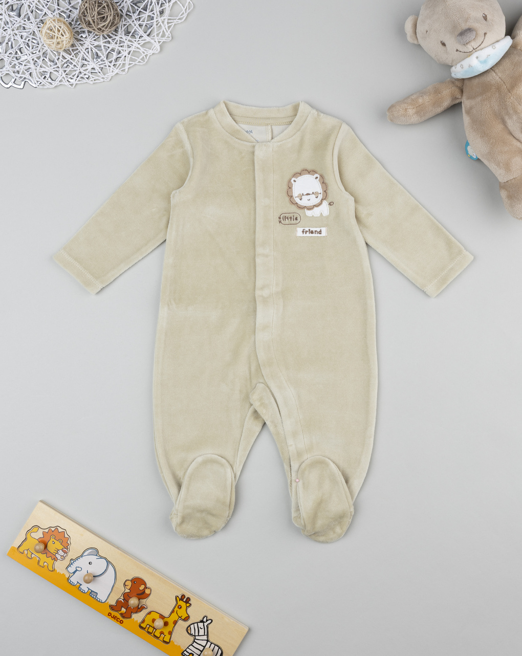 Tutina ciniglia bimbo beige "lion"