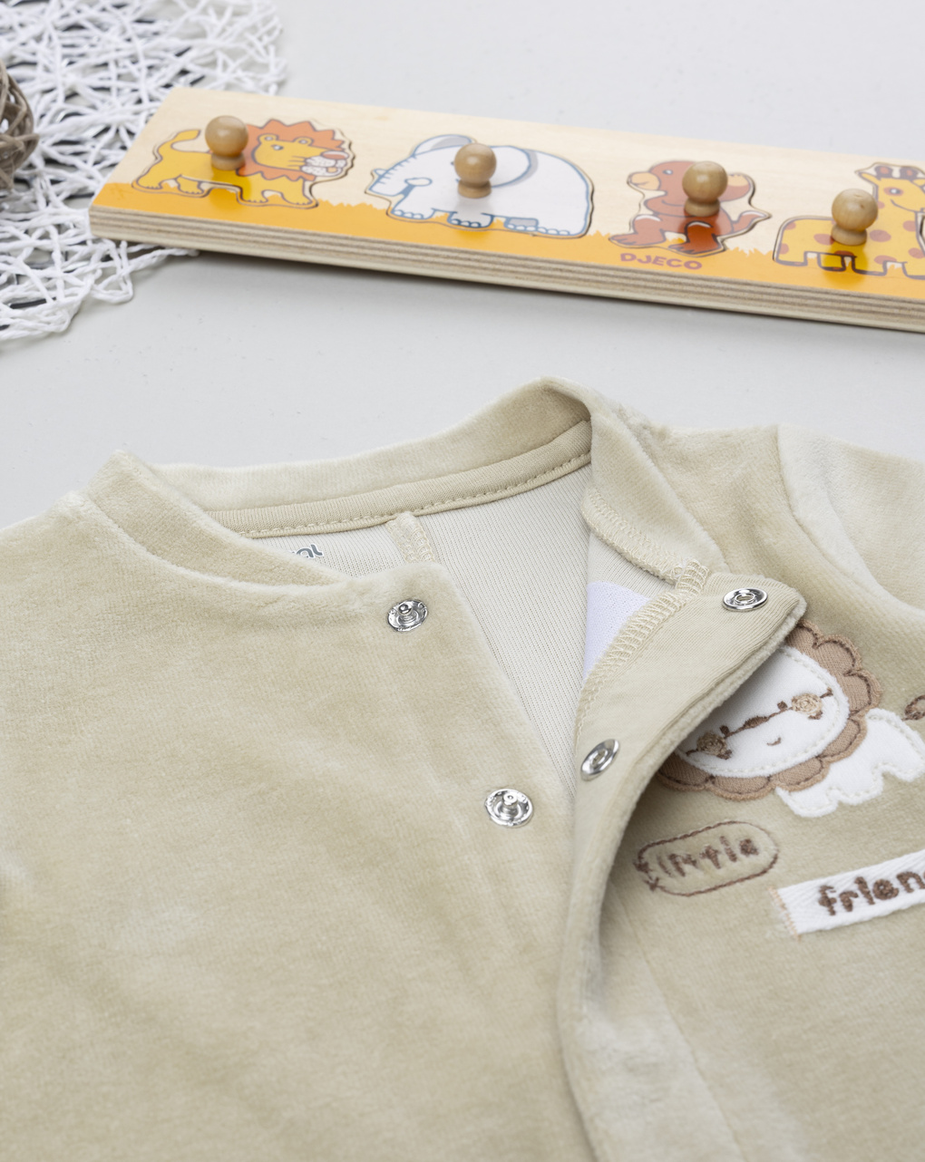 Tutina ciniglia bimbo beige "lion"