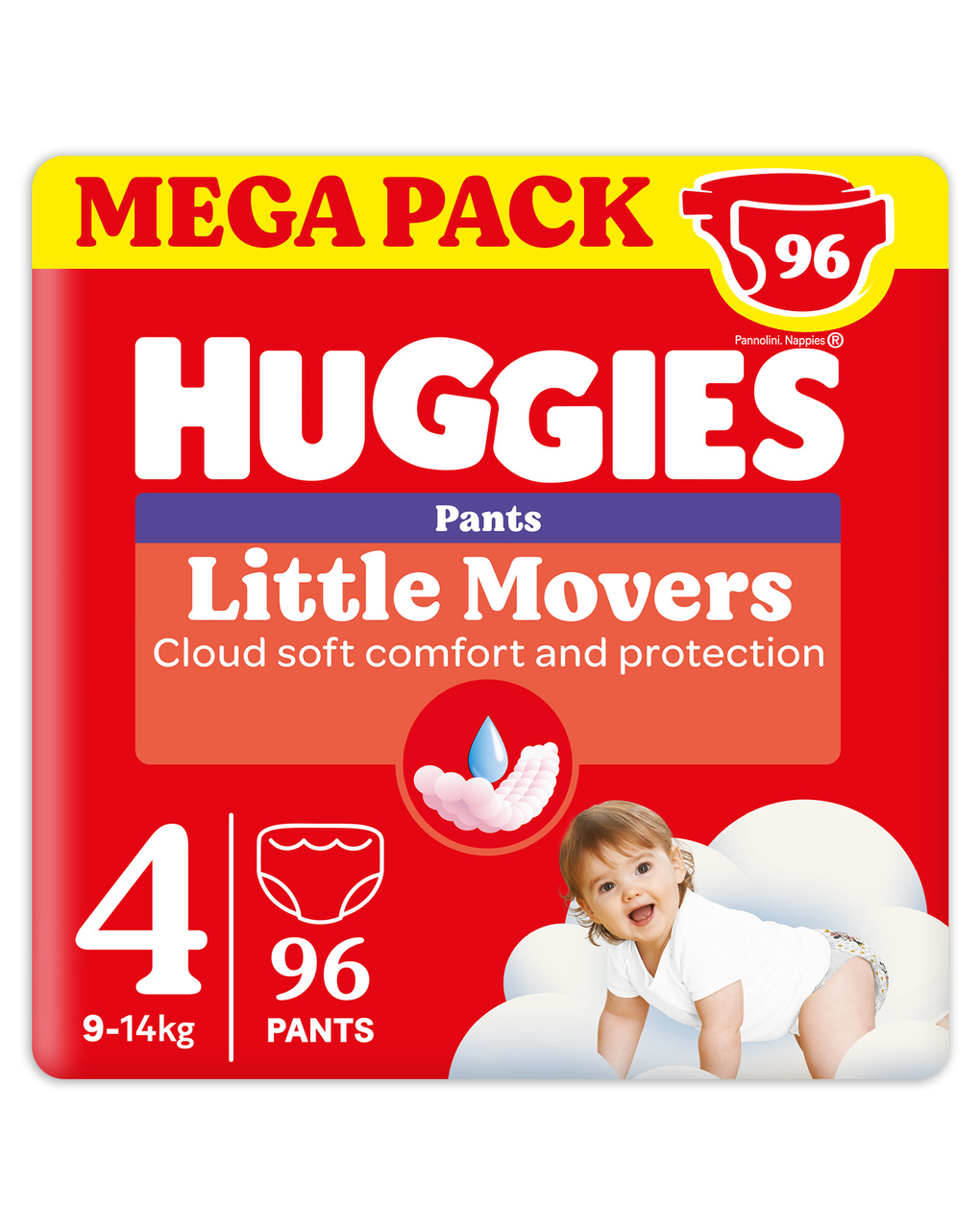Pannolini little movers mutandina megapack tg.4 - 96 pezzi - huggies