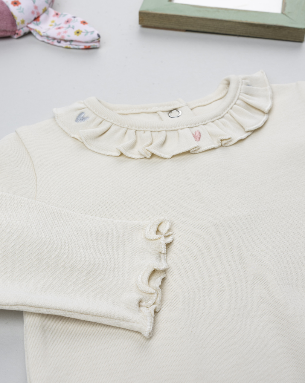 Lupetto panna neonata a coste