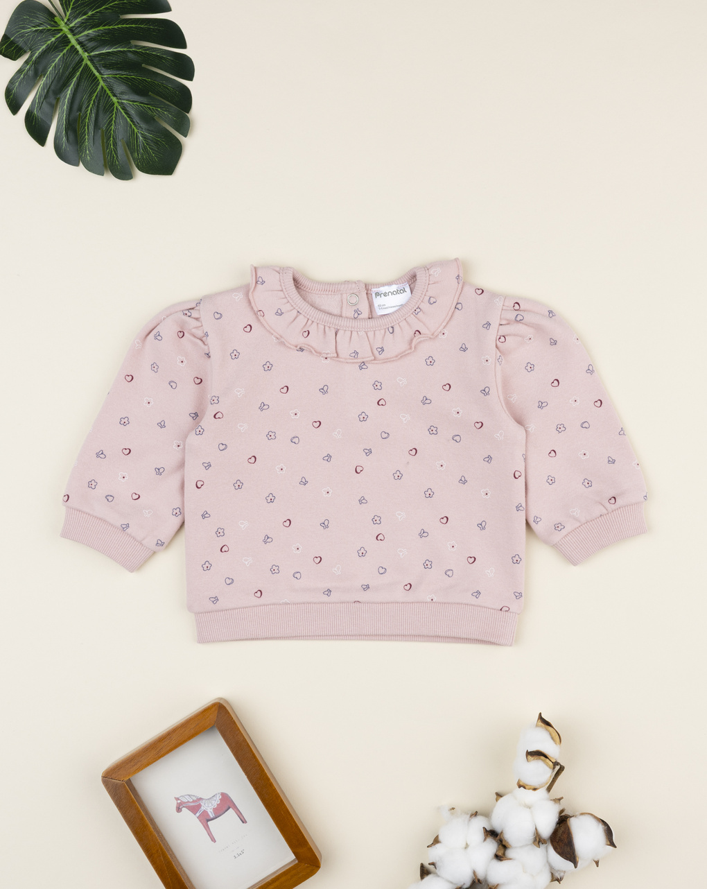 Maglia bimba rosa cuori e rouche