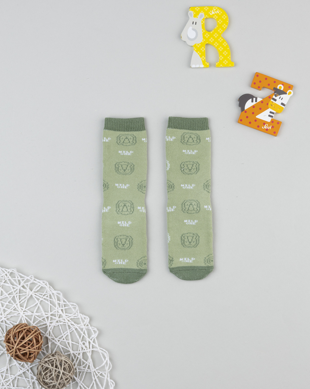 Antiscivolo bimbo verde "leoni"