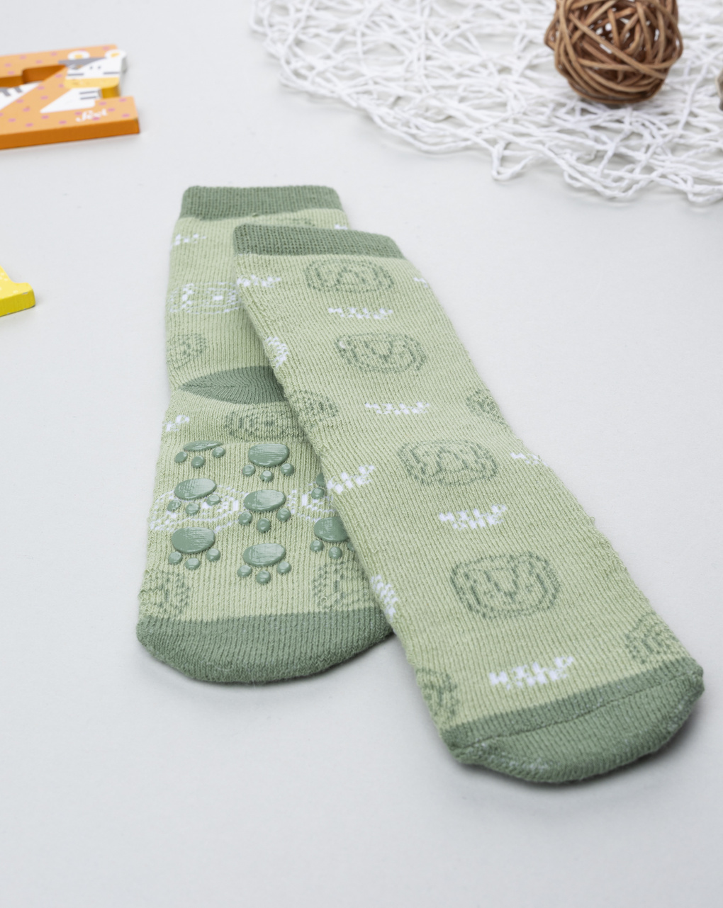 Antiscivolo bimbo verde "leoni"