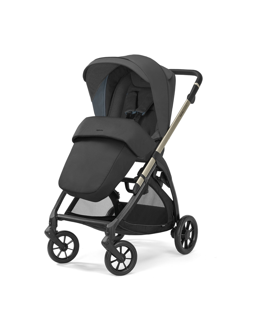 Electa system quattro colore upper black con telaio iridio black e seggiolino darwin infant recline - inglesina