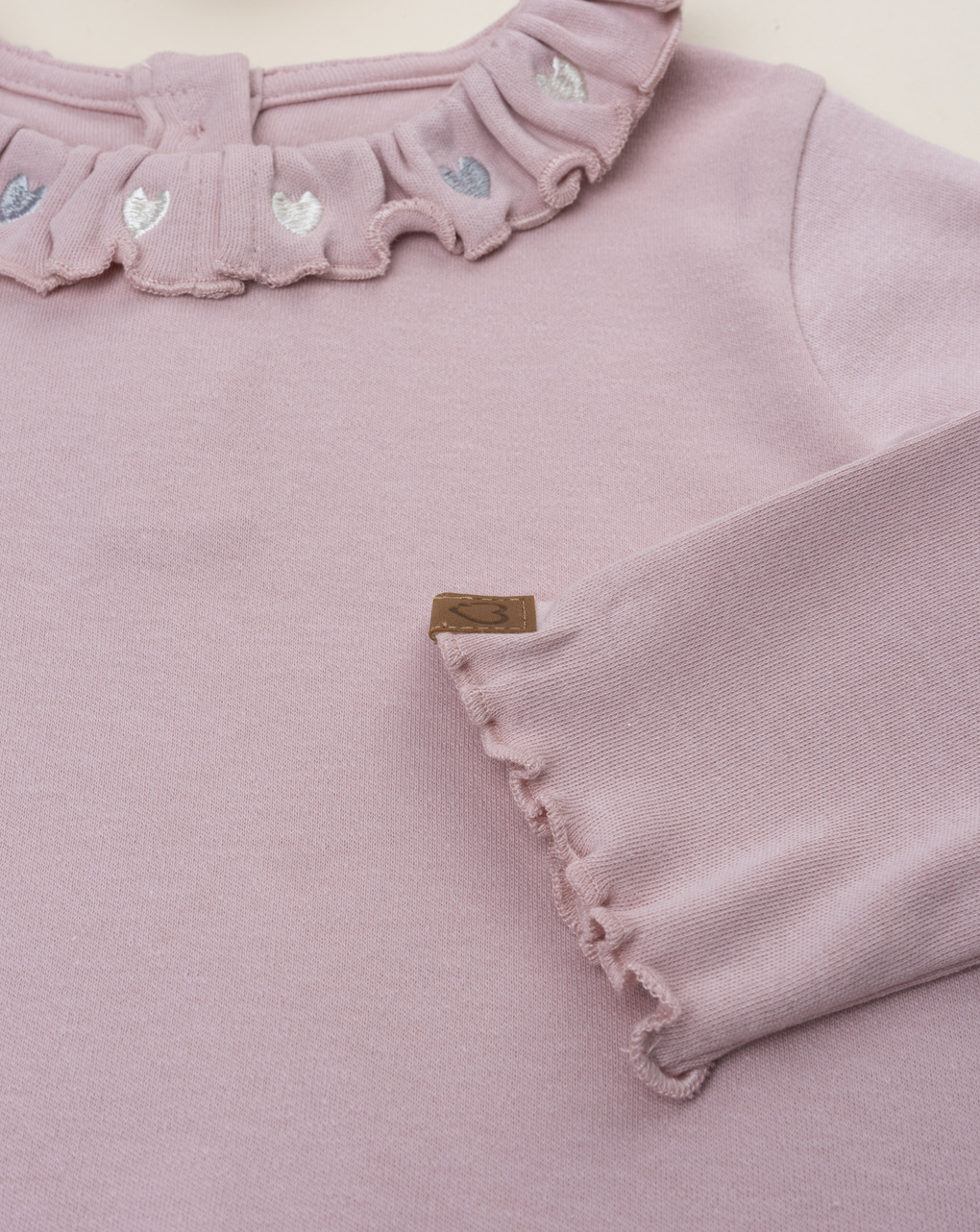 T-shirt bimba rosa ricami girocollo