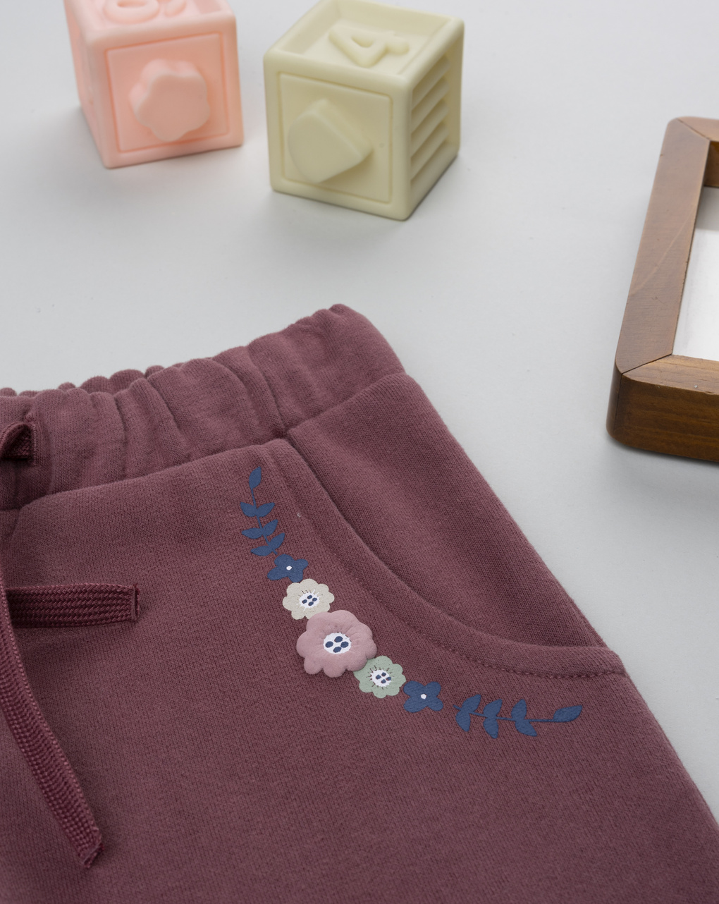 Pantalone bambina rosa scuro "fiori"