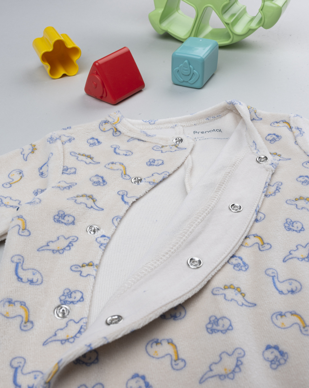 Tutina neonato beige dinosauri allover