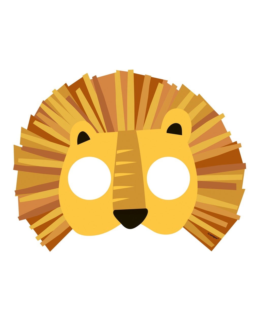 Maschera carta 24x30 cm - 8 pezzi - animali della giungla