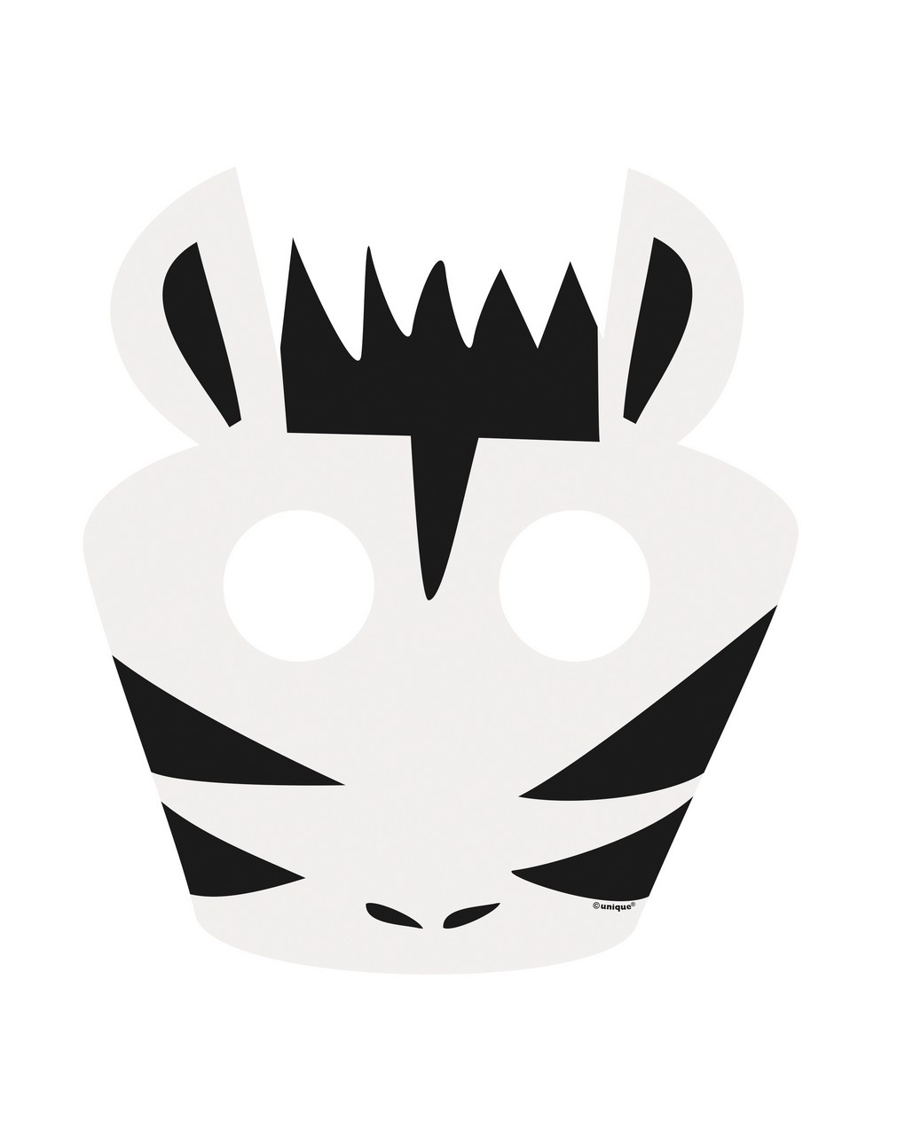 Maschera carta 24x30 cm - 8 pezzi - animali della giungla