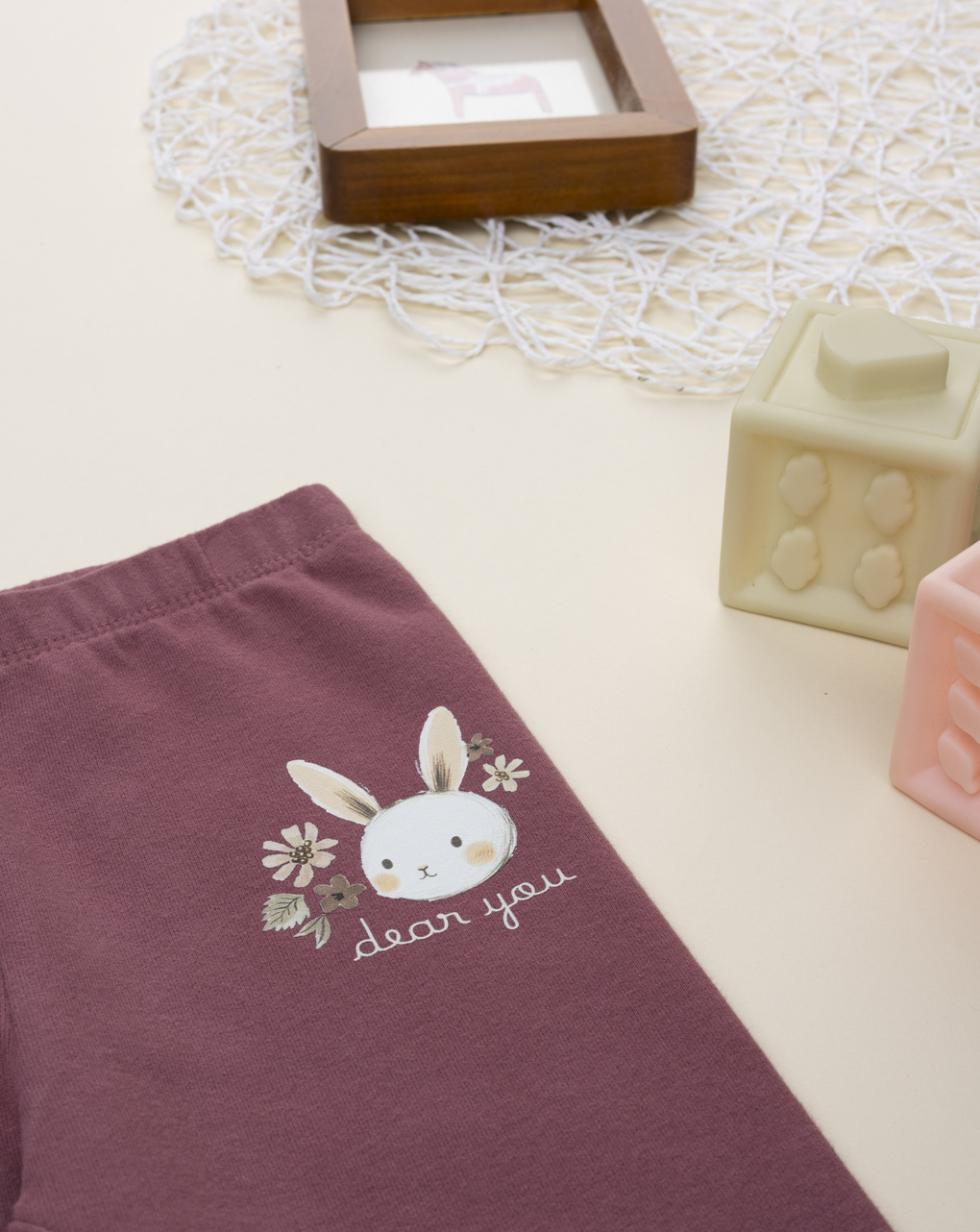 Legging felpati bimba rosa coniglietto