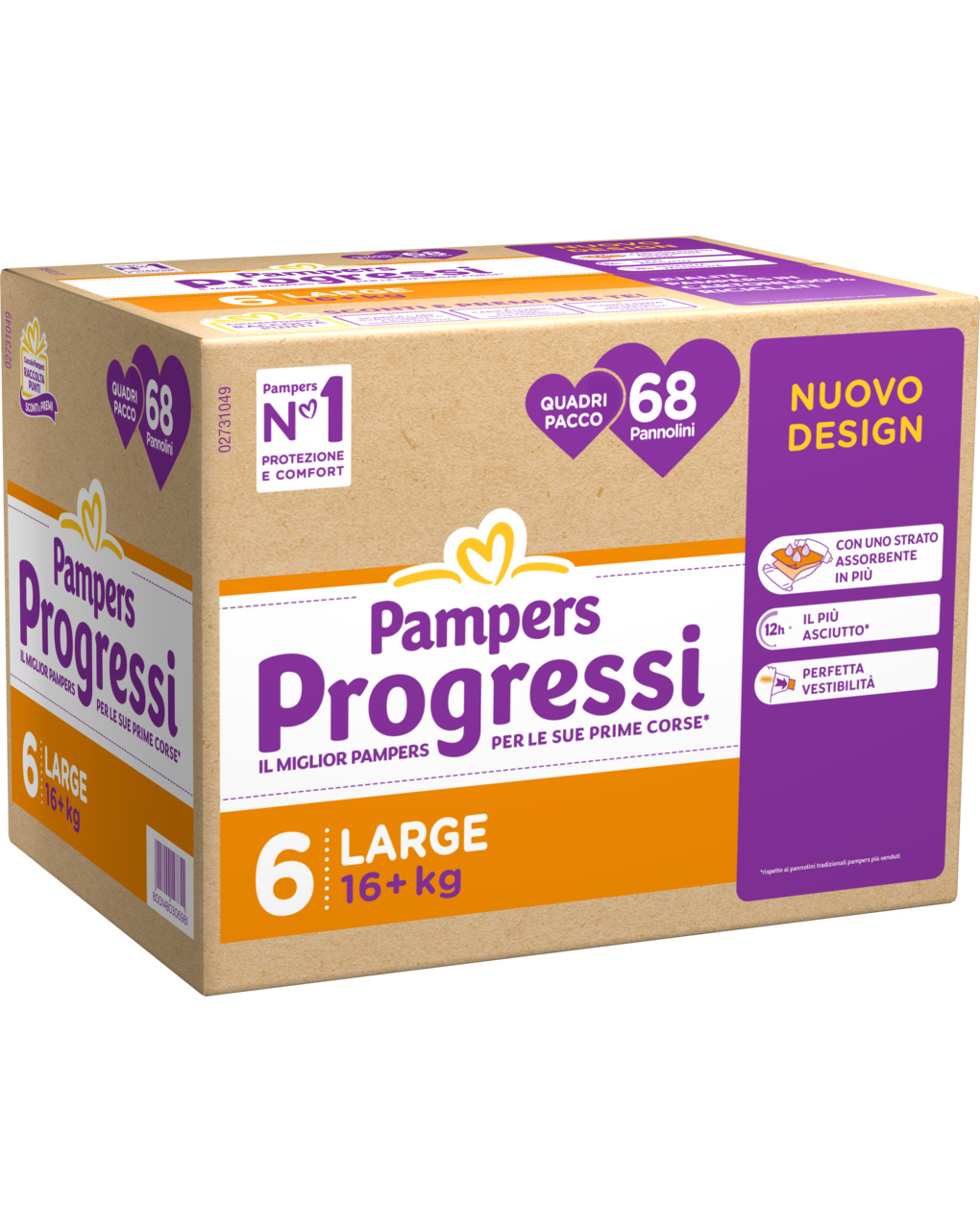 Progressi xl quadri pacco x68 - pampers