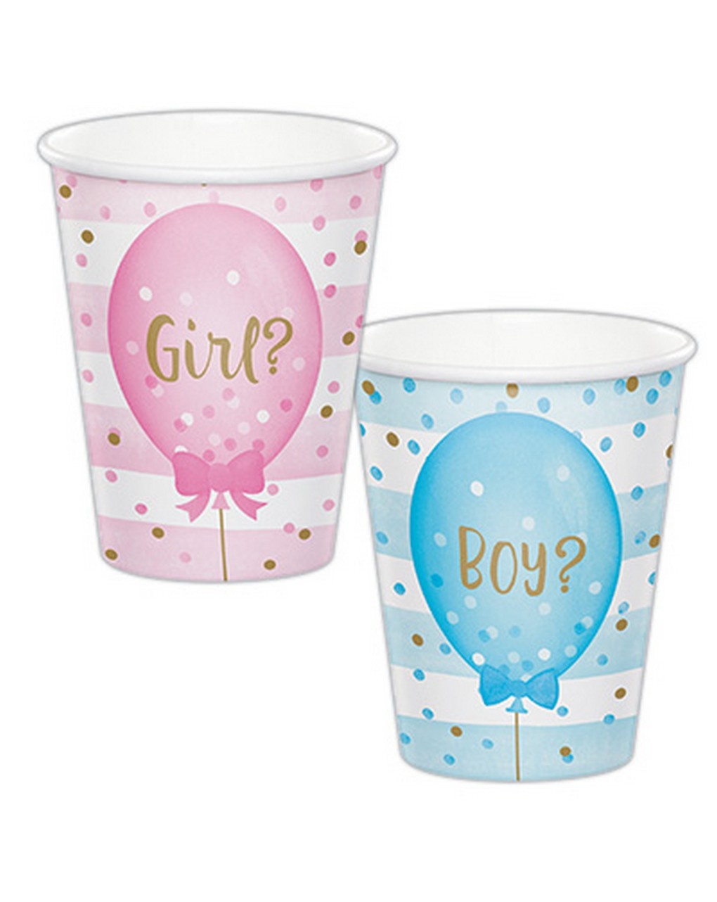Bicchiere carta 266 ml - 8 pezzi - gender reveal