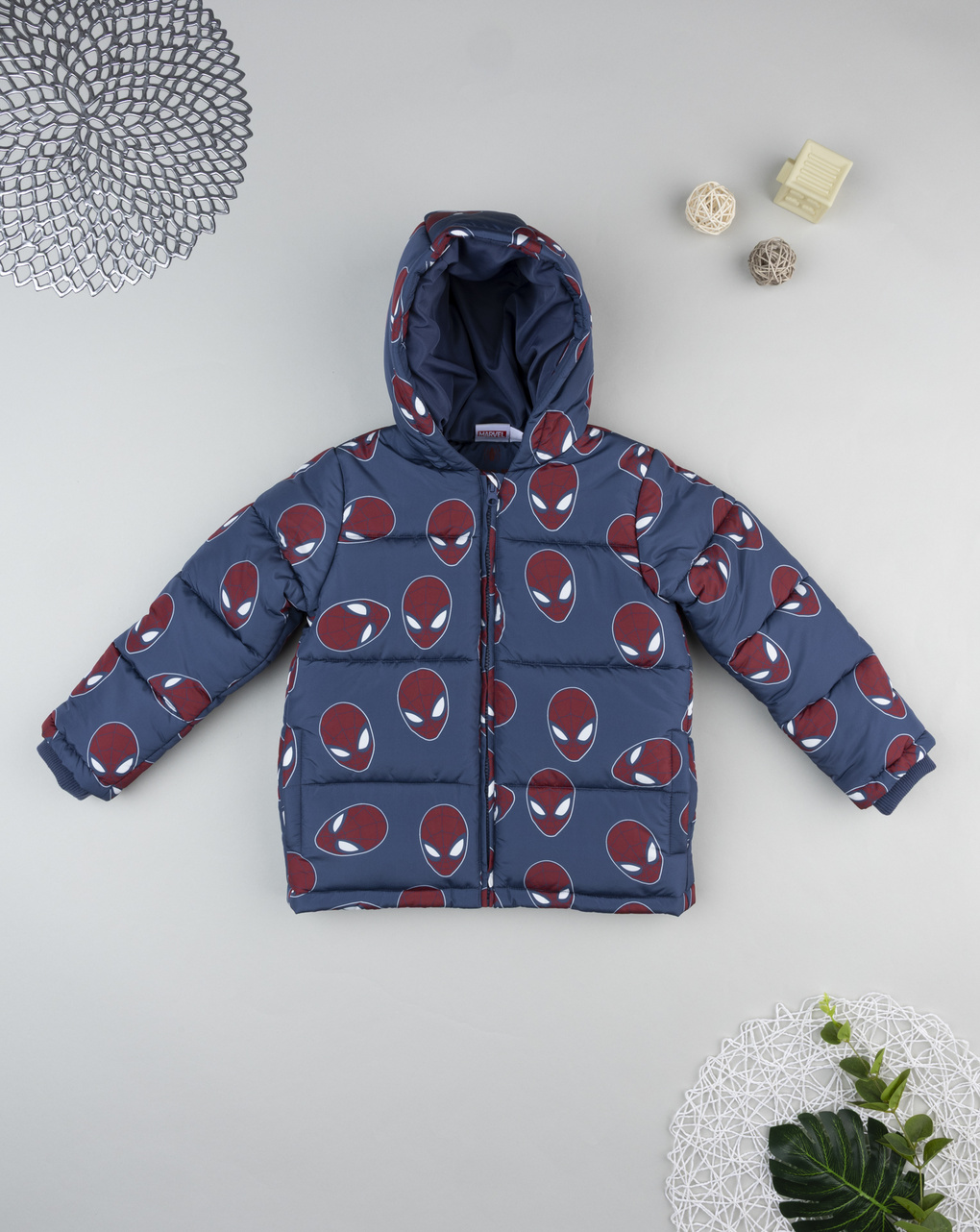 Piumino blu bambino spiderman allover