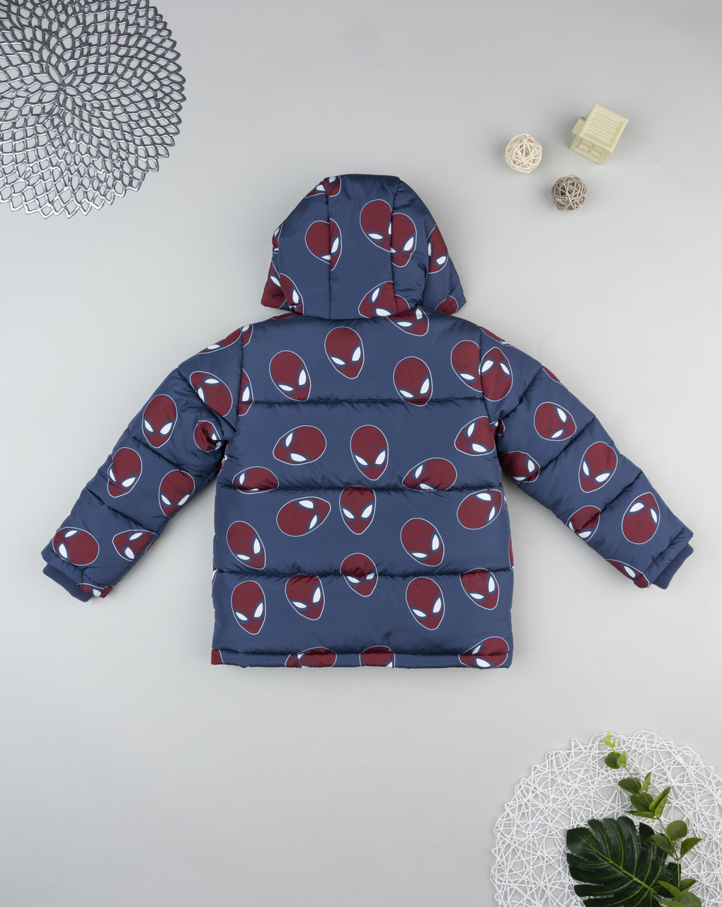 Piumino blu bambino spiderman allover