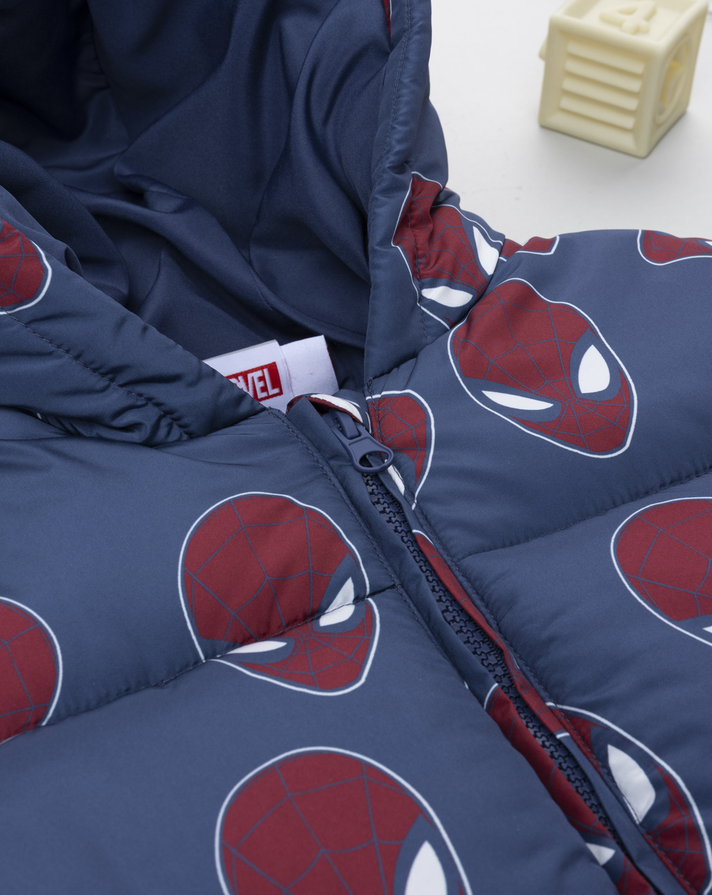 Piumino blu bambino spiderman allover