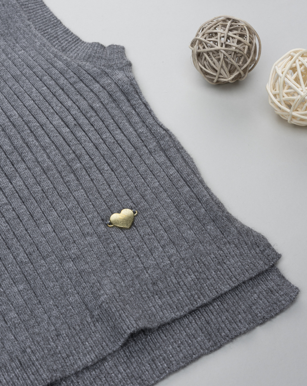 Gilet bambina tricot grigio