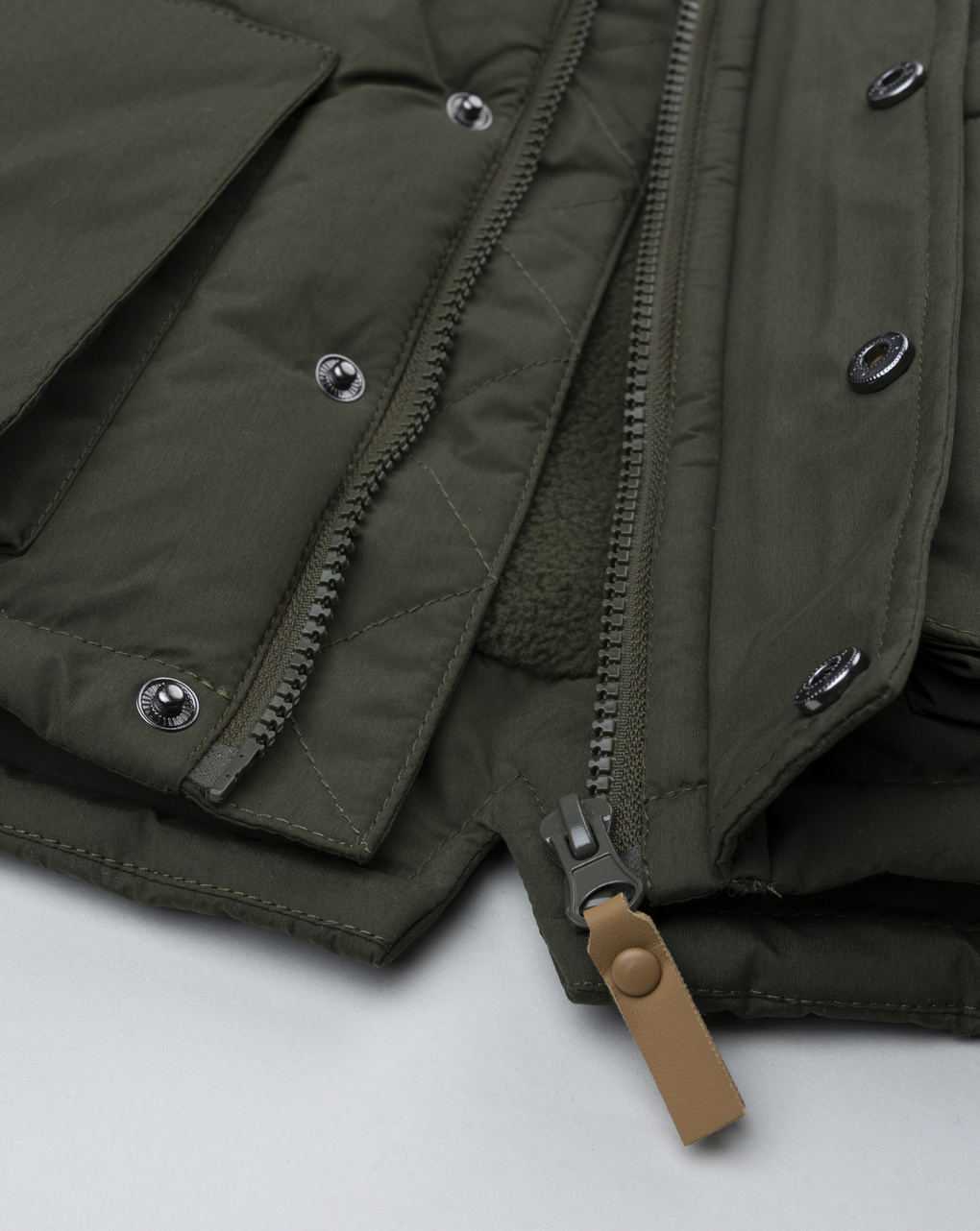 Piumino bimbo verde finto pelo