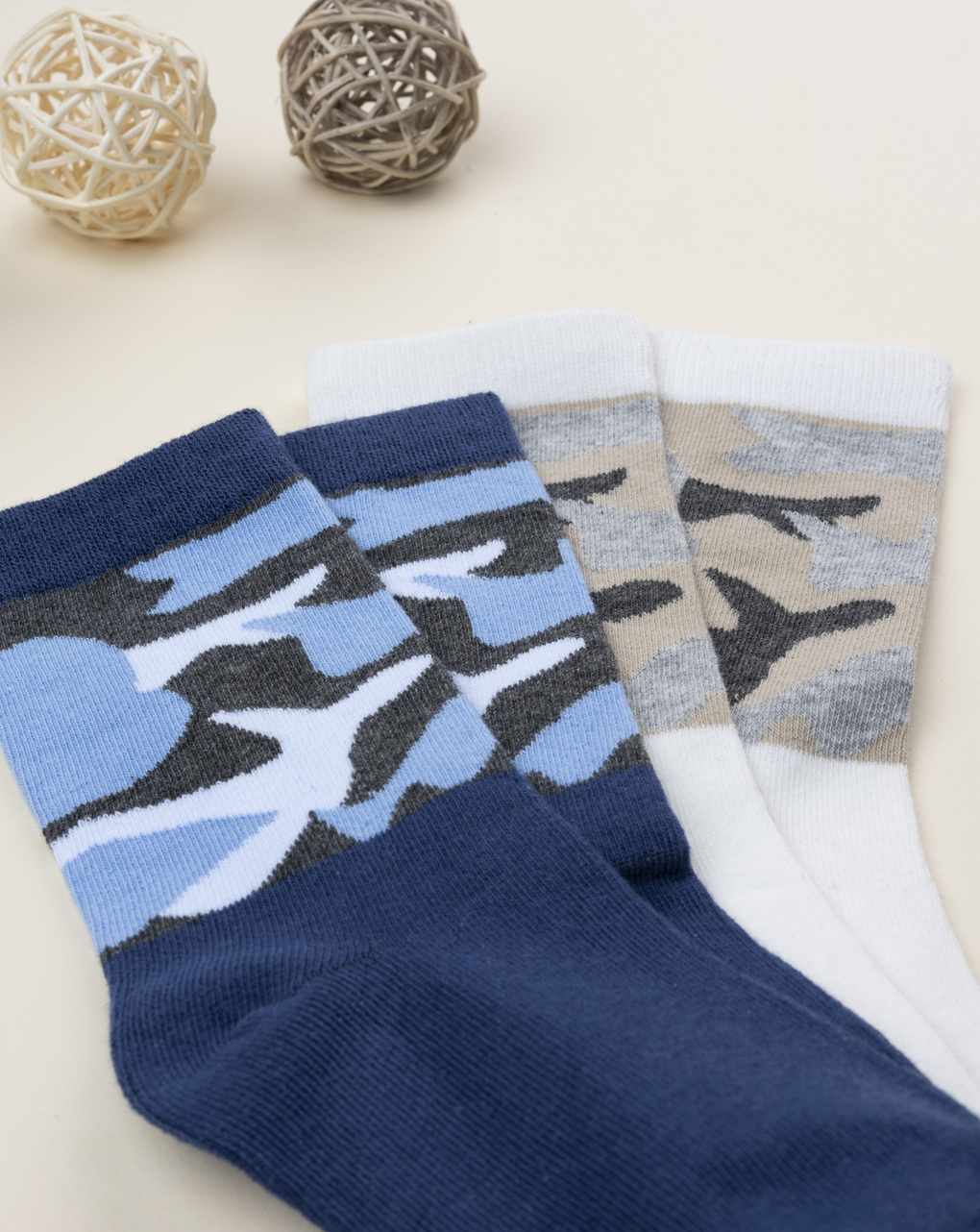 Pack 4 calze bambino camouflage