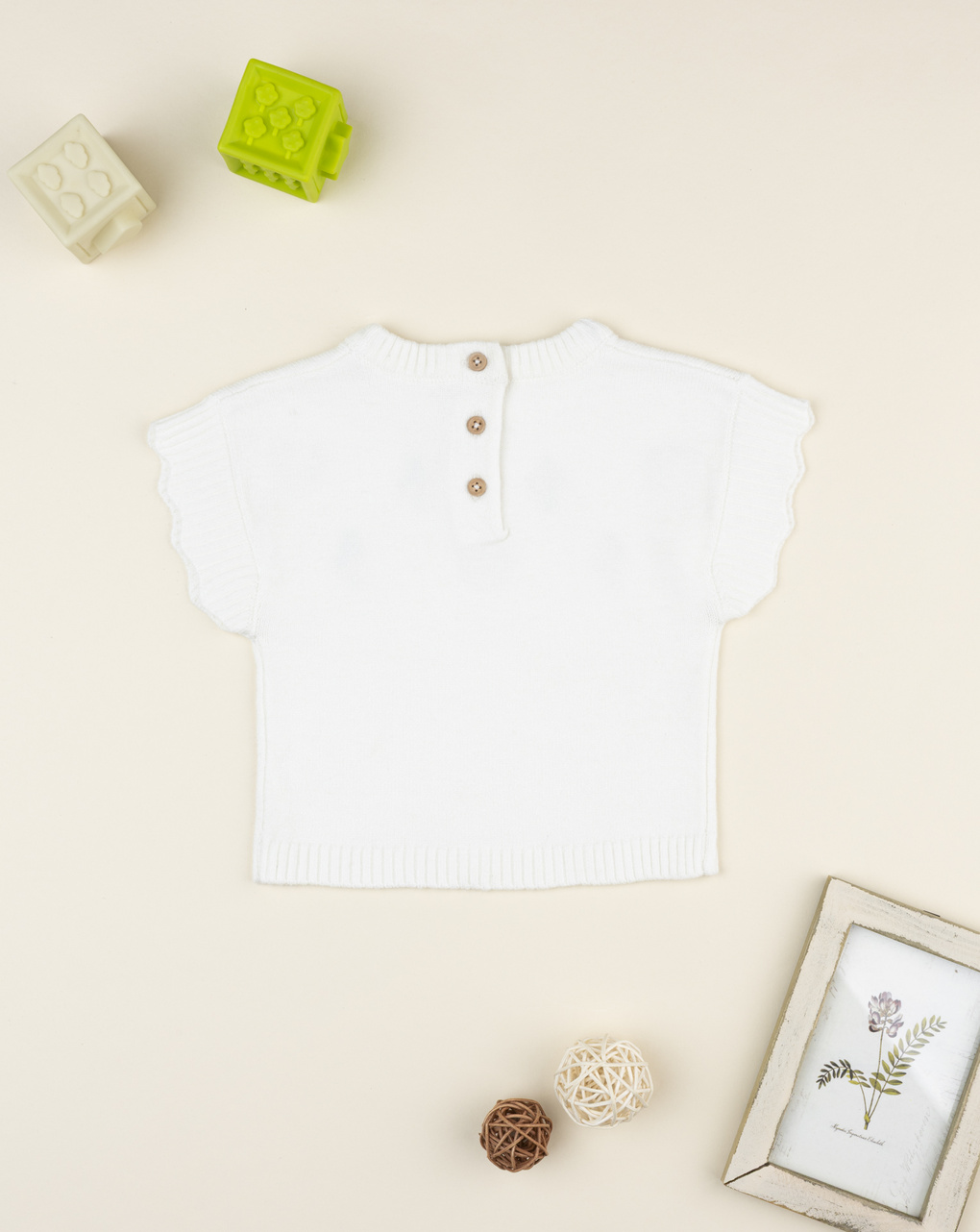 Gilet bimba bianco ricamato