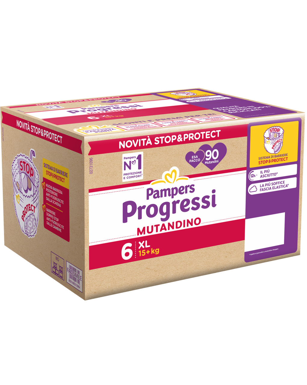 Pannolini progressi mutandino esapack taglia 6 xl x90 - pampers