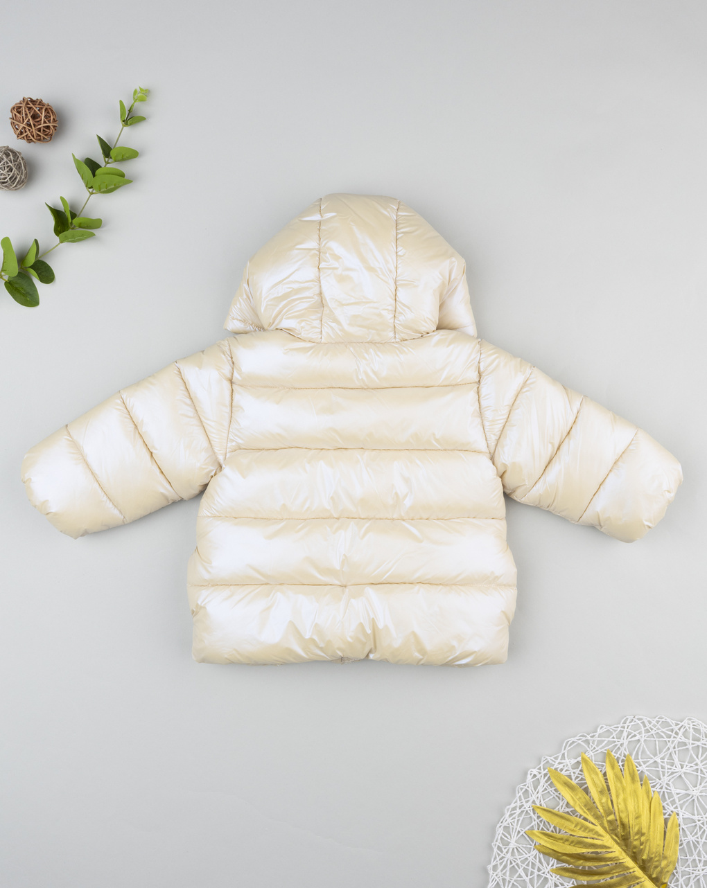 Piumino bimba beige laminato