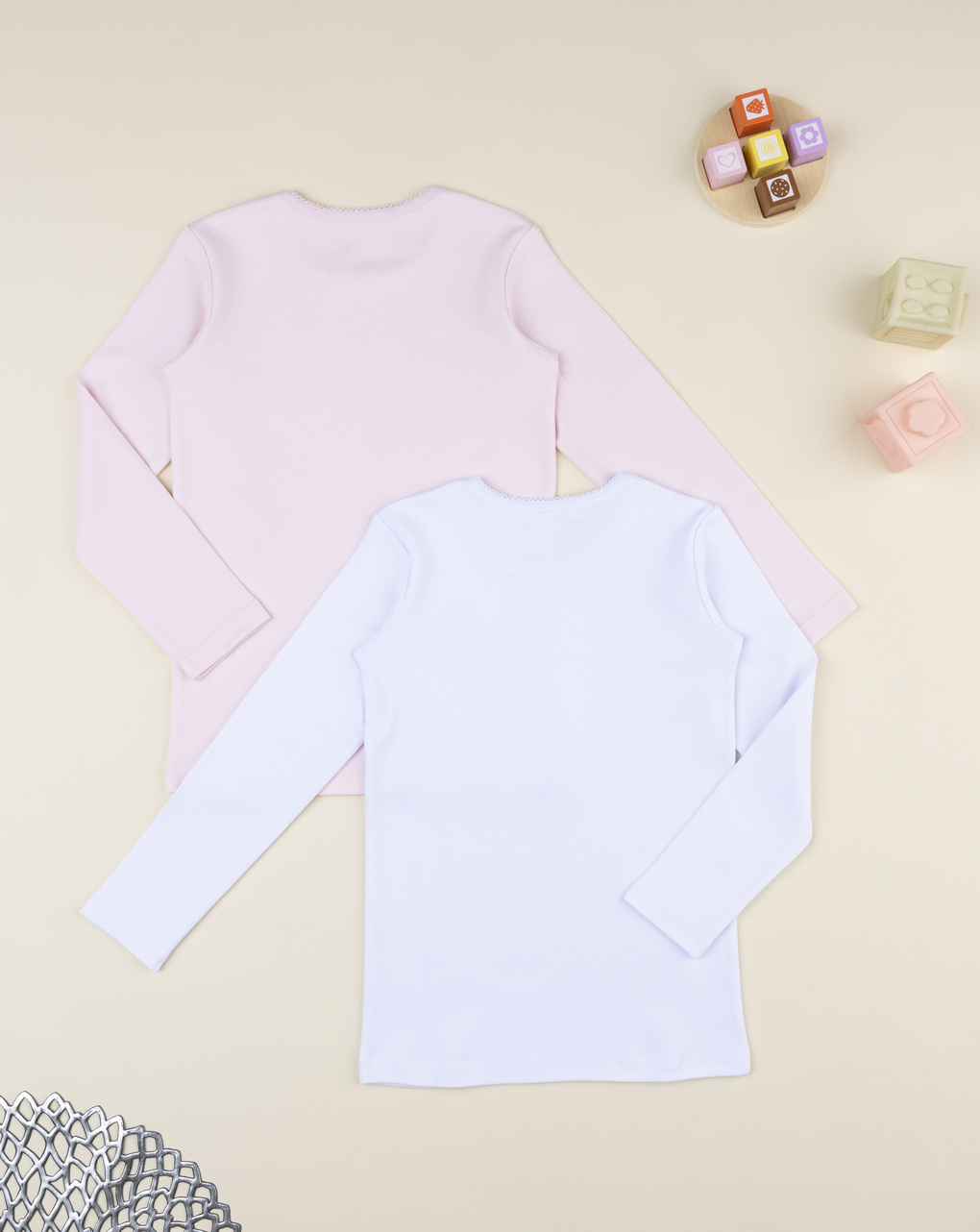 Pack 2 t-shirt intime bambina bianco/rosa