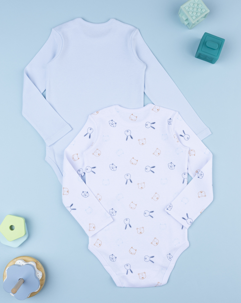 Pack 2 body bambino maniche lunghe animaletti