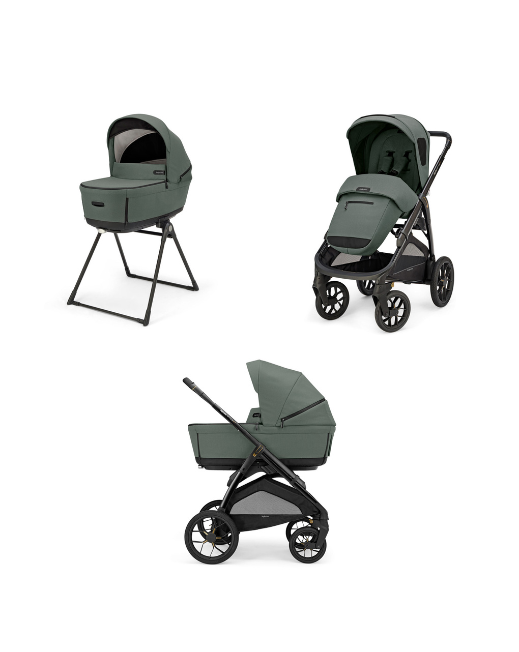 Aptica xt system duo colore taiga green con telaio nero - inglesina