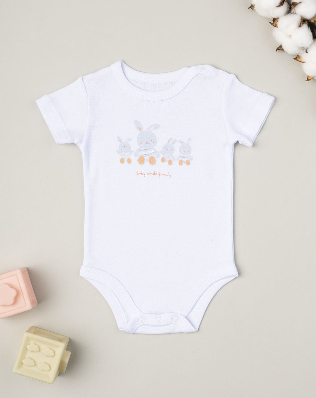 Body unisex bianco coniglietti
