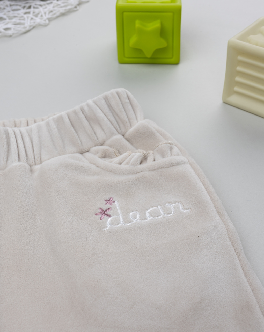 Pantalone in ciniglia bimba beige