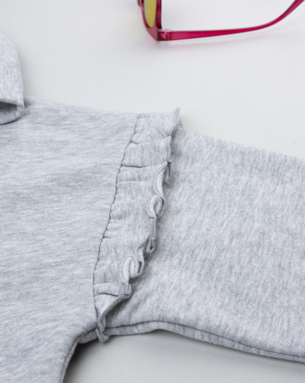 Completo jogging felpato bimba grigio/bordeaux