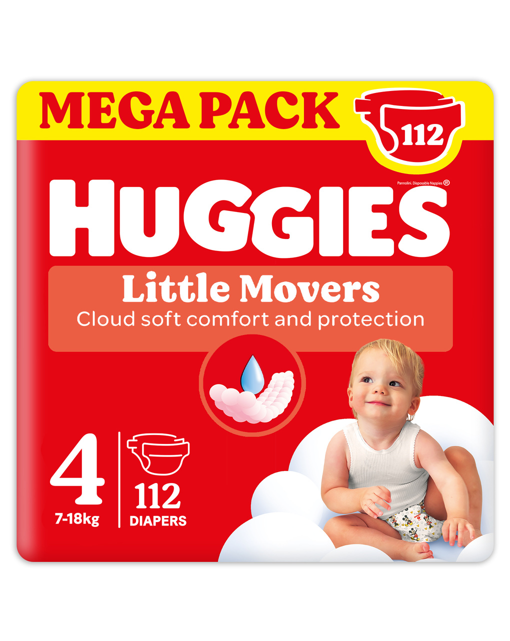 Pannolini little movers megapack tg.4 - 112 pezzi - huggies