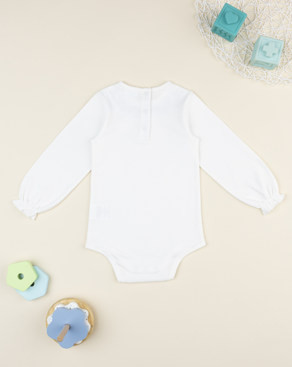 Body bimba bianco ricamato