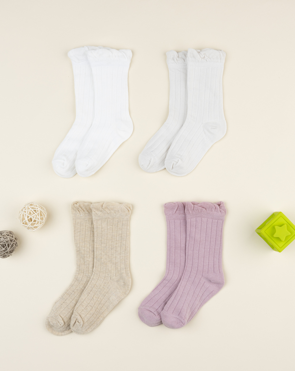 Pack 4 calze bambina colori