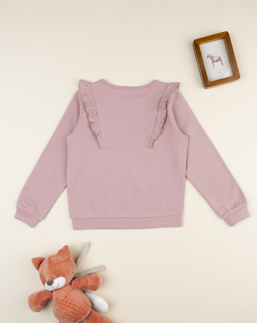 Felpa bambina rosa con frill
