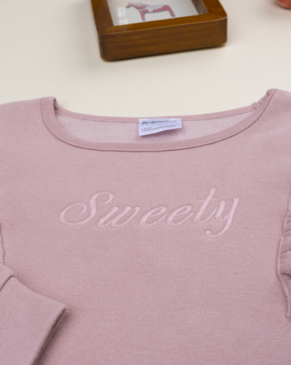 Felpa bambina rosa con frill