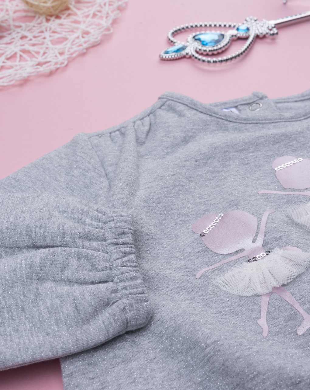 Felpa bimba grigia ballerina