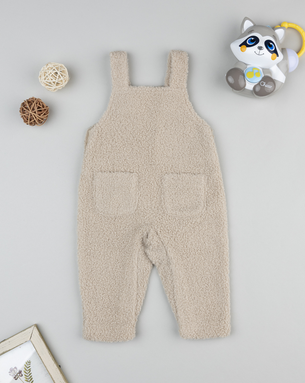 Salopette neonato beige orsetto