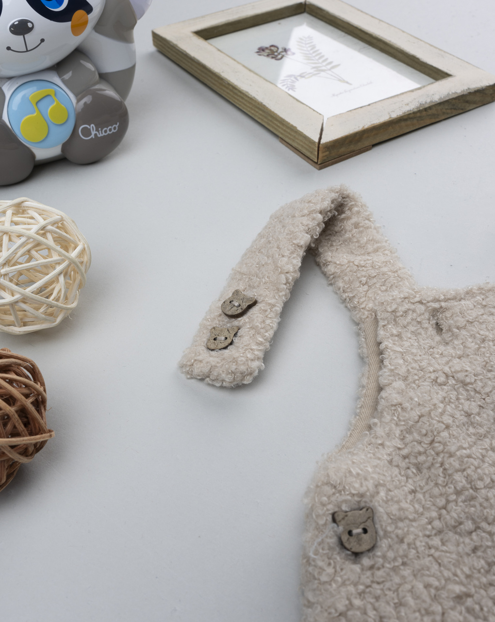 Salopette neonato beige orsetto