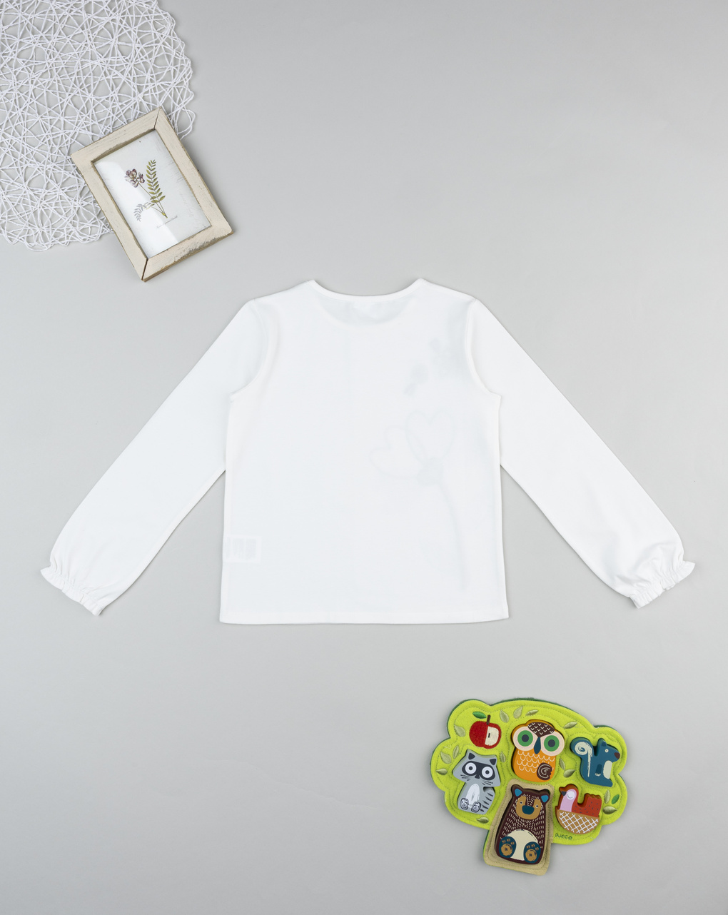 T-shirt bambina bianca con fiori